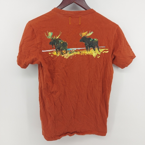 L.L. Bean X Todd Snyder Orange T Shirt With Moose on Back Size XS - Picture 5 of 5